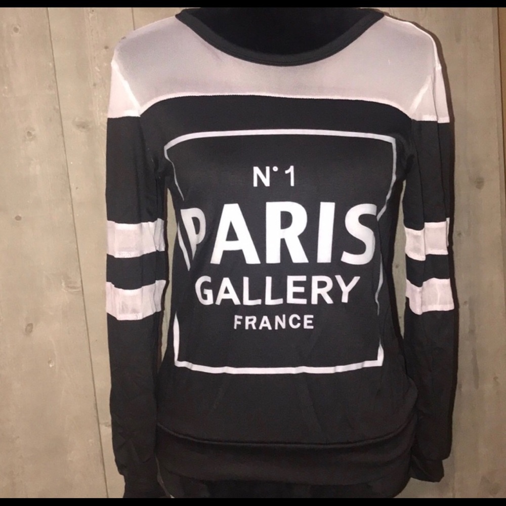 PARIS graphic long sleeve top